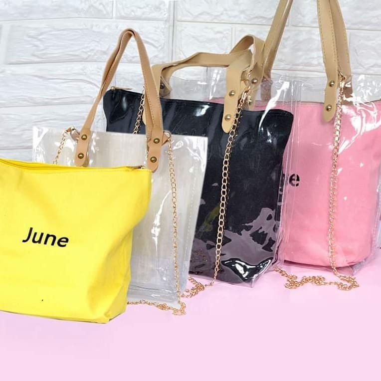 Tote bag JUNE transparan fotografi versi korea TM-3002