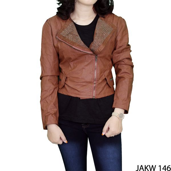 Jaket Wanita Feminin Fabric Coklat – JAKW 146