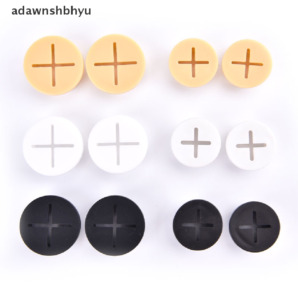 [adawnshbhyu] 2pcs Penutup Lubang Kabel Silikon Fleksibel Desk Cord Grommet Karet Grommet