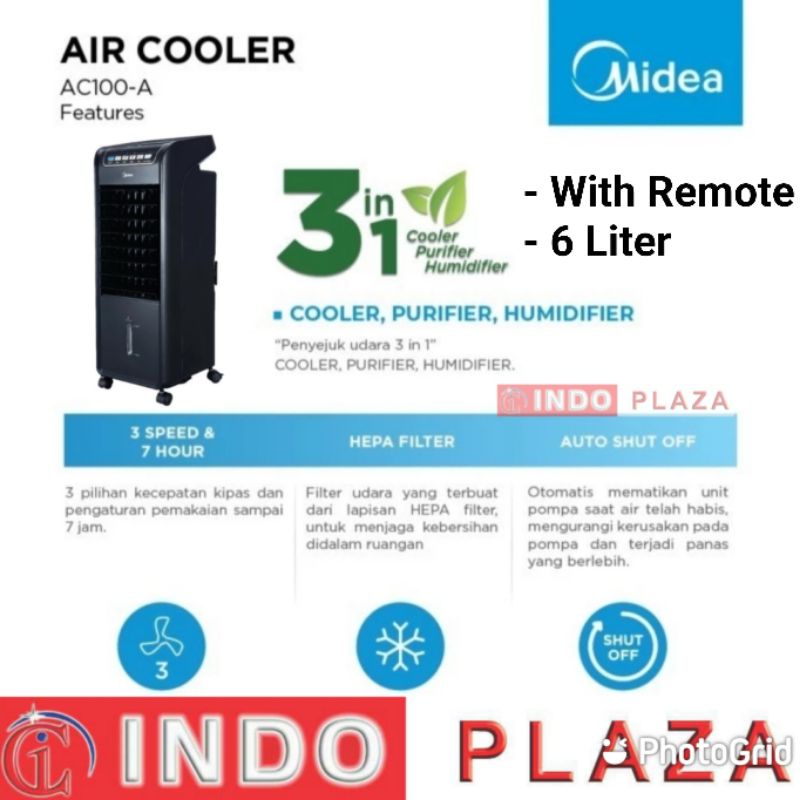 AIR COOLER MIDEA AC-100-A Remote  / AC-100-18B No Remote (KHUSUS MEDAN)