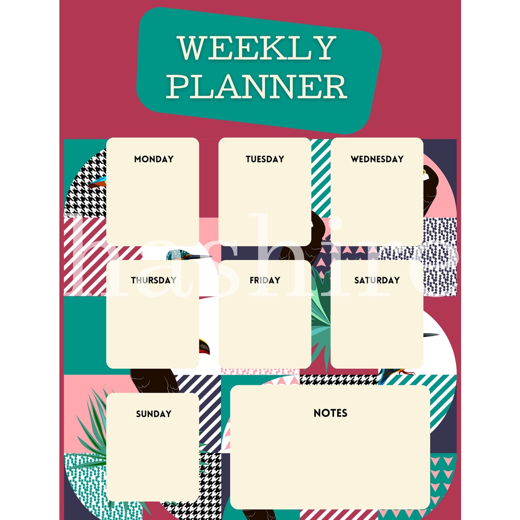 [HASHIRE] 50+ tema/ Weekly Planner A5 BOOK PAPER Perencanaan Harian Study Journal Study Planner Notes List To Do/ PART 1