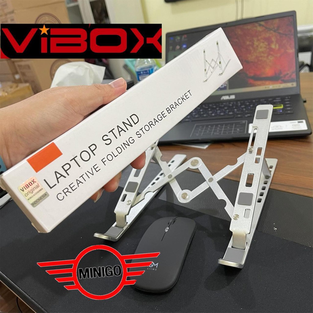 Stand Holder Laptop Folding Braket vibox Dudukan Lipat Anti Slip Alas Brakets Pendingin Ipad Tablet