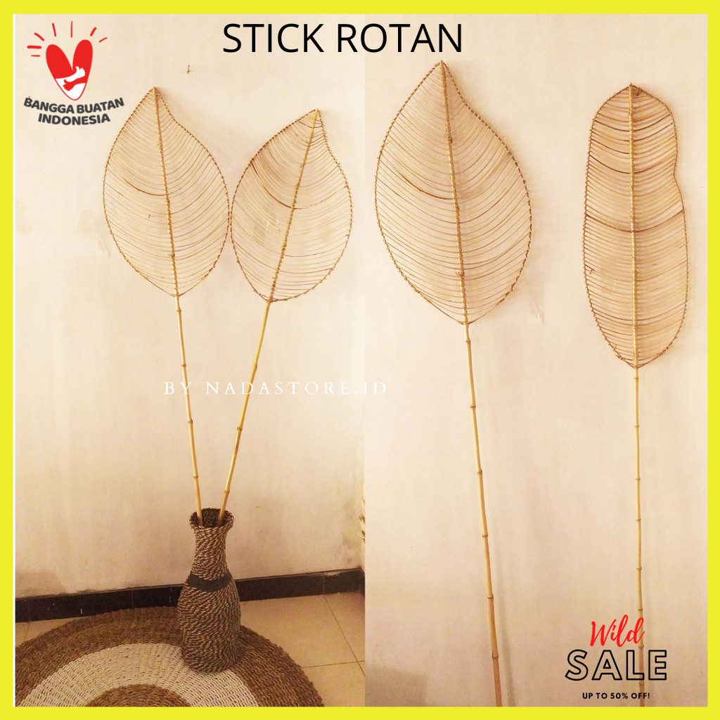 Dekorasi Kipas Rattan Fitrit Bamboo Stick Premium Handmade