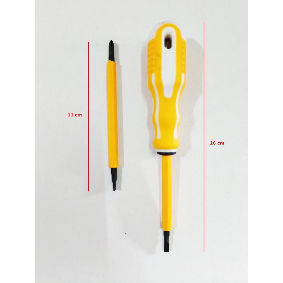 Tespen Bolak Balik TRM Kuning Karet / Testpen Plus + Min -