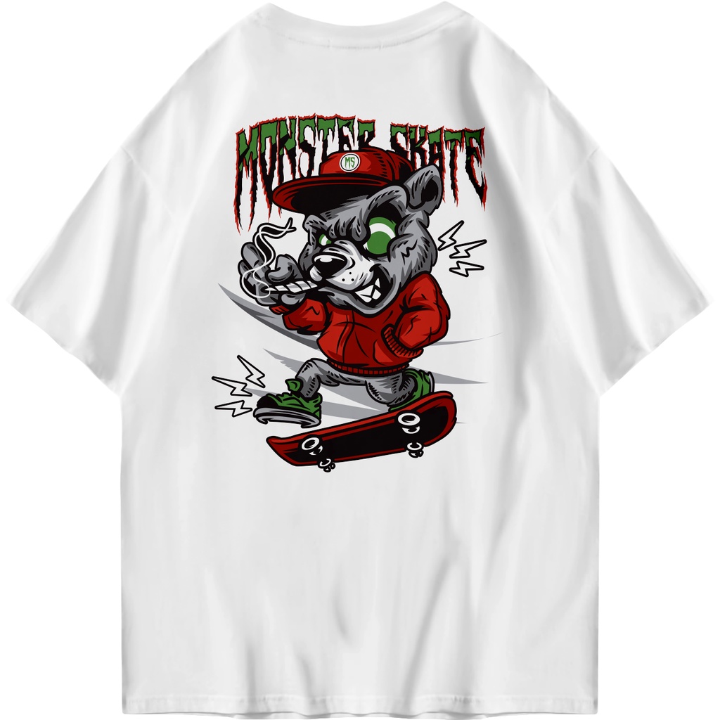 FIRSTLAST Oversized Tshirt Monster Skate | Kaos Oversize Pria dan Wanita