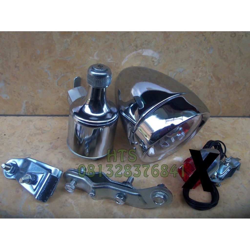 Lampu set dinamo sepeda ontel klasik unik lampu depan onthel lampu set sepeda onta