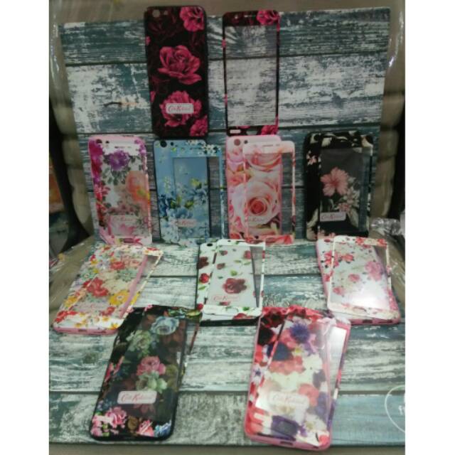 Case 360 +tempered glass motif CK FLOWER  Iphone 5/6/6+/7/7+