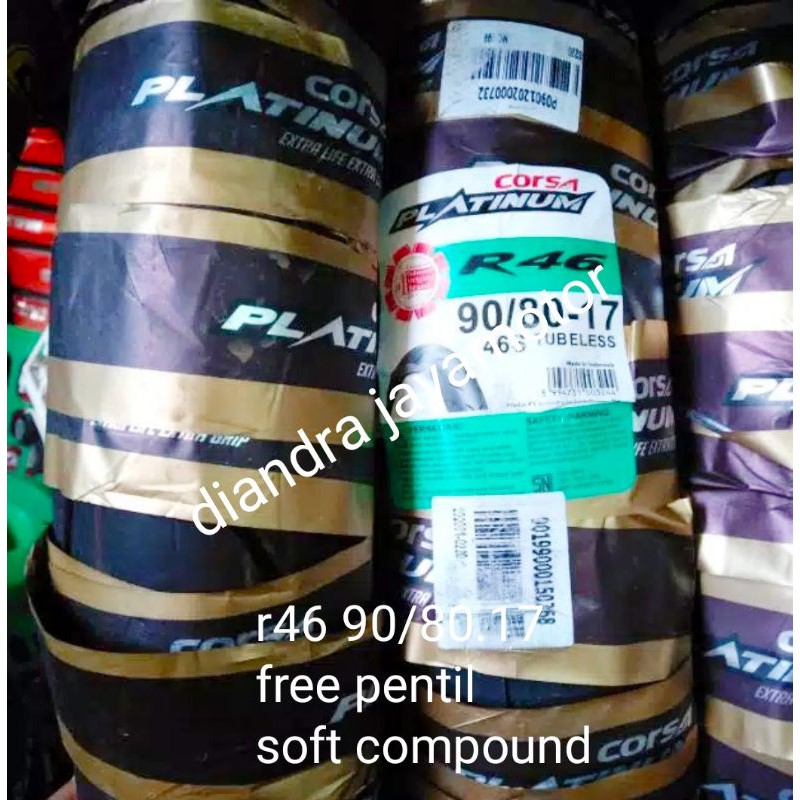 corsa tubles r46 soft compound racing 90/80 ring 17 free pentil