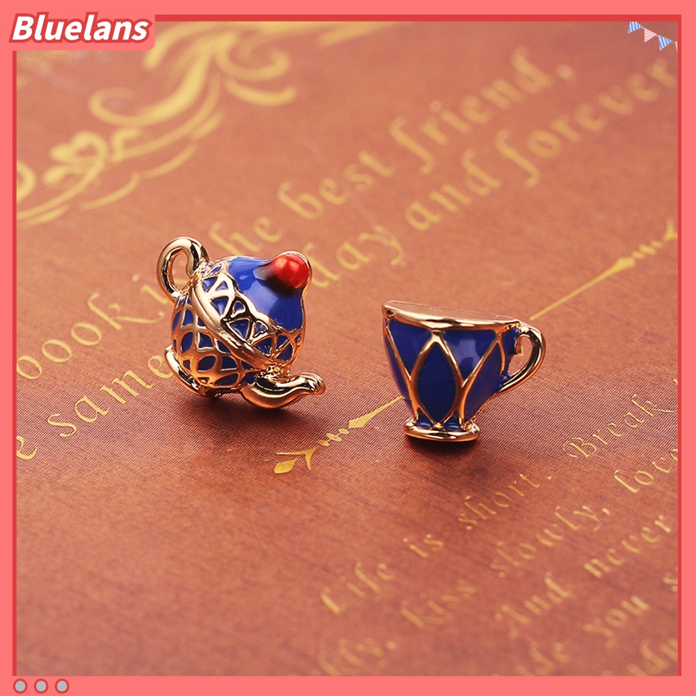 Anting Stud Liontin Bentuk Teko Cangkir Asimetris Gaya Vintage Untuk Wanita