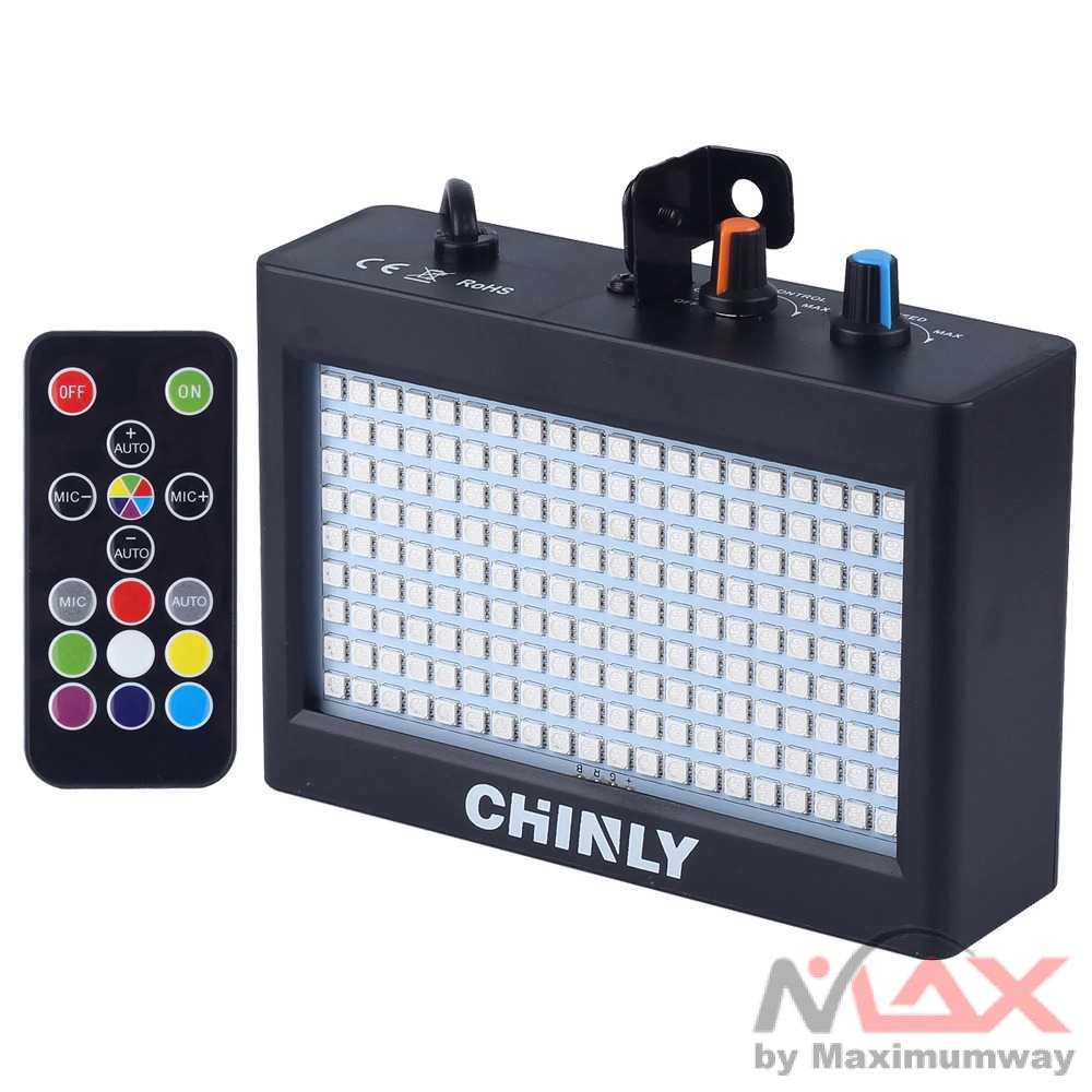 CHINLY LED Lampu LED Disco Bar Party Strobe Flash Light 220V  - ST1003 Warna Hitam CHINLY 180 LEDs Strobe Flash Light Portable 35W RGB Remote Sound Control Strobe Speed Adjustable for Stage Disco Bar Party Club