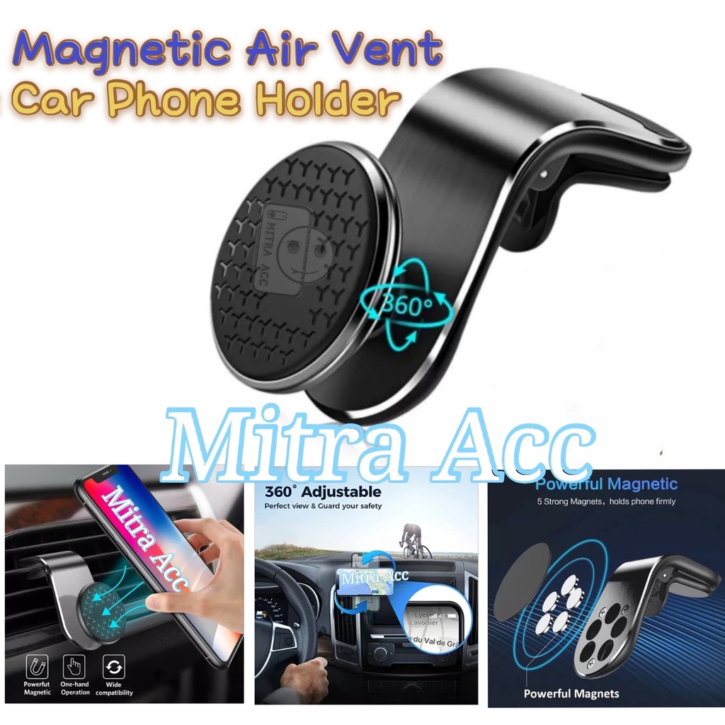 Holder Mobil Magnetic Air Vent Mount 360° Car Holder Putar