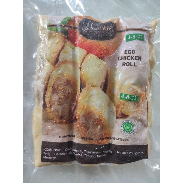 

egg chickenroll 250gr isi 3 lenjer egg roll La creme