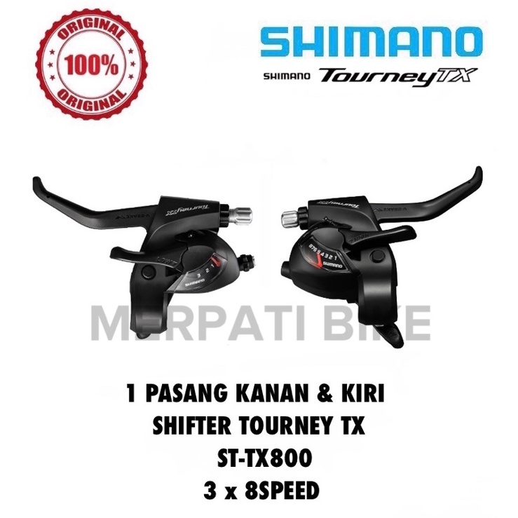 Shifter Shimano Tourney TX800 - 3 x 8 Speed Handle Rem Original Shimano