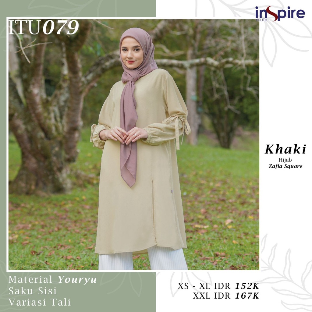 Inspire Tunik ITU 79 Bahan Youryu Atasan Muslimah Polos Simple Terbaru