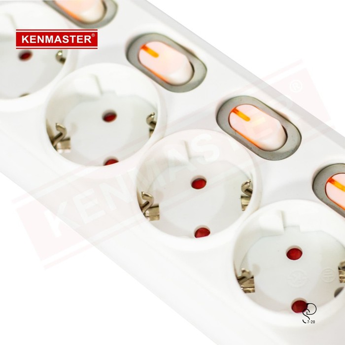 Stop Kontak 6 Lubang 1,5m - Kenmaster Terminal Colokan Listrik 4 Socket f1-66