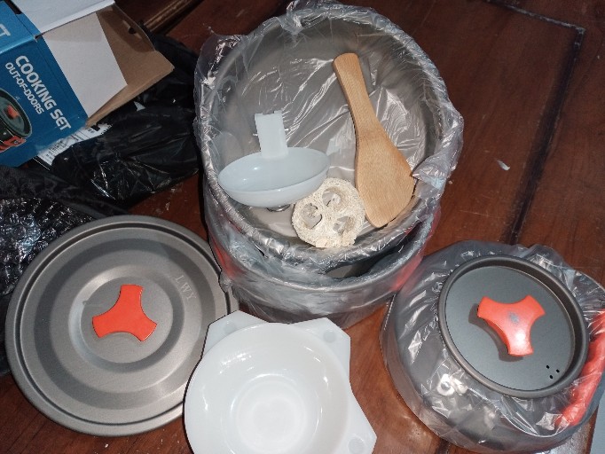 [bisa Cod] Alat Masak Camping Full Set - Cooking Set Ds 308 Sudah Ada Teko Air - Nesting Traveling