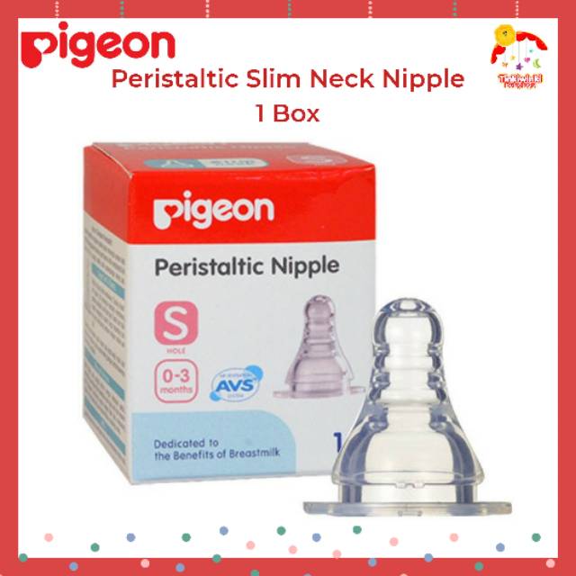 Pigeon Peristaltic Slim Neck Nipple 1 Box (S - M - L - Y)