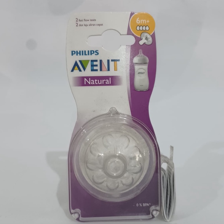 2pcs Avent 6m+ Nipple Dot Bayi Natural Wideneck philips niple botol susu