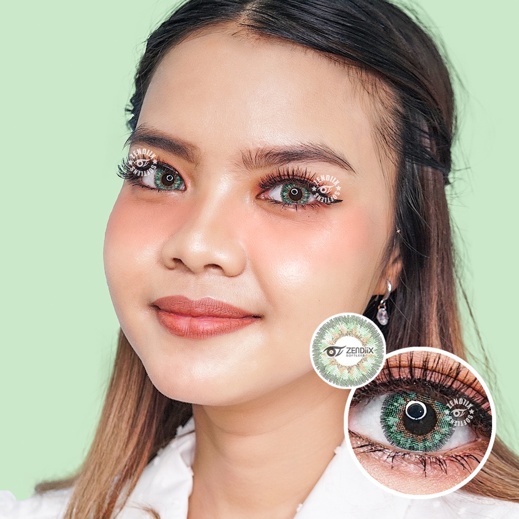 Softlens ANUNA Warna GREY GREEN Normal Beda Minus