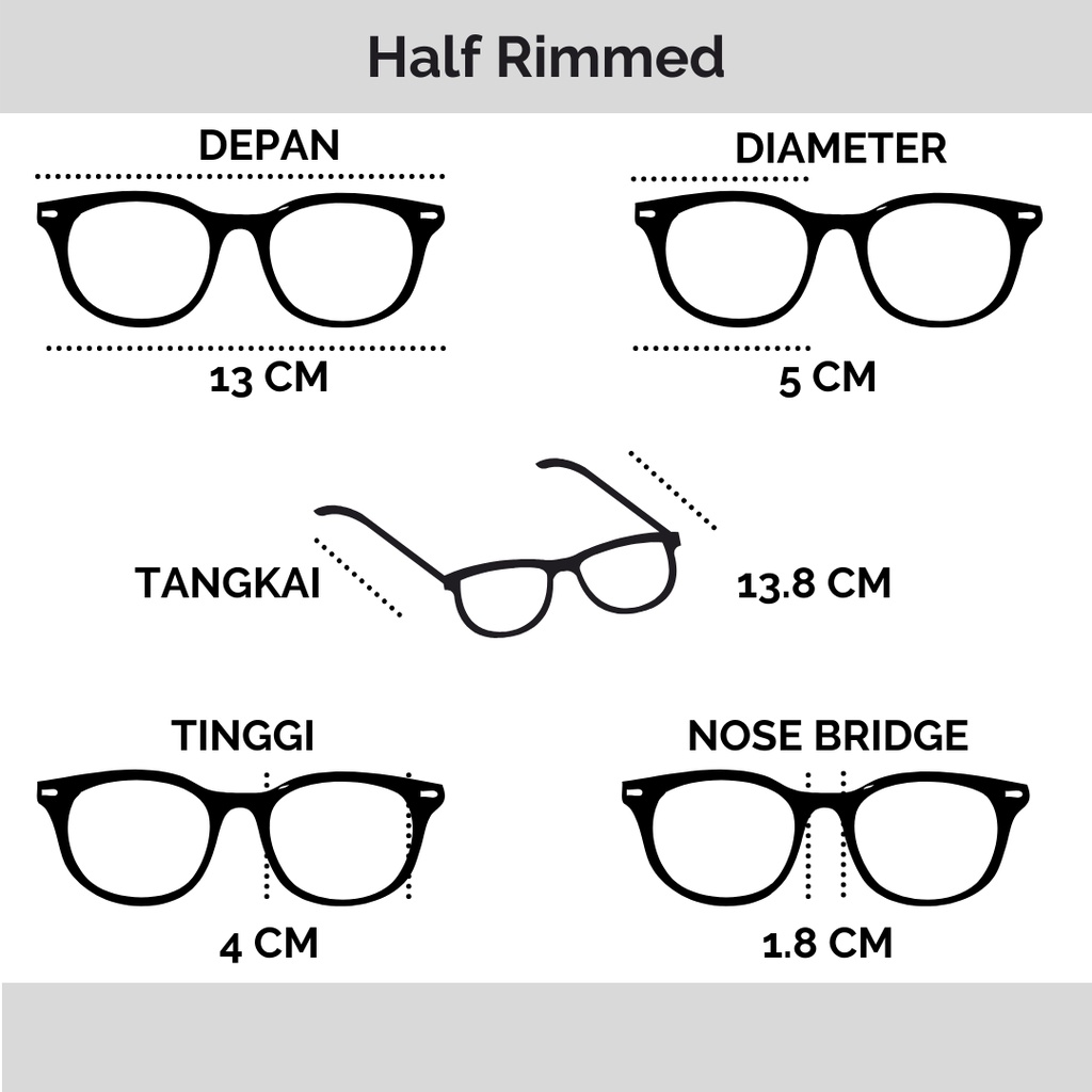 Frame Kacamata Half Rimmed