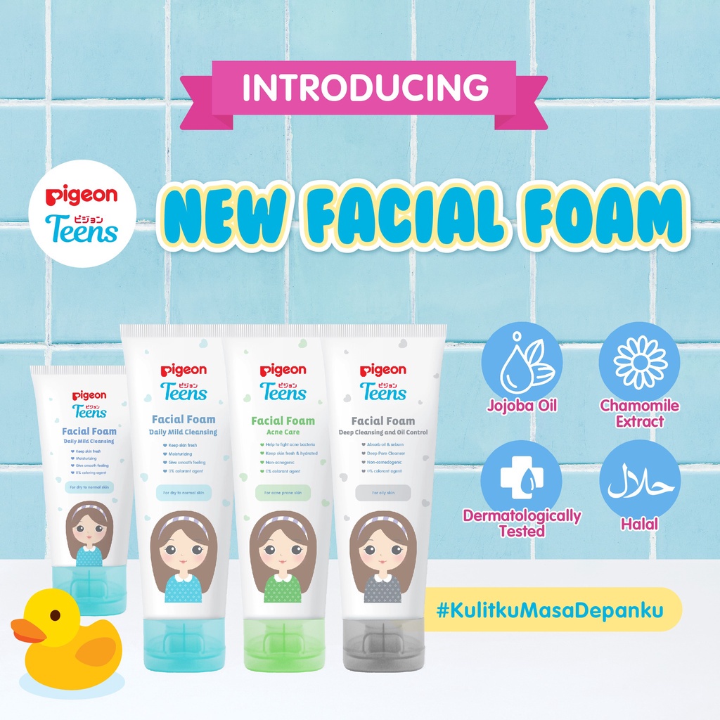 TERMURAH! PIGEON TEENS Facial Foam Moisturizer Face Powder