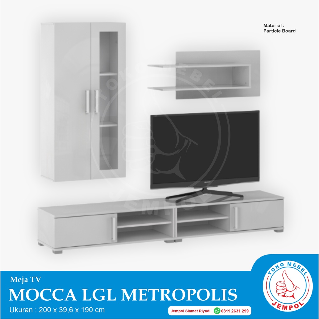 MOCCA LGL/Prodesign/Pira Metropolis/Meja TV Minimalis/Rak TV/Wall Unit/Jempol/Penyekat Ruang Minimal