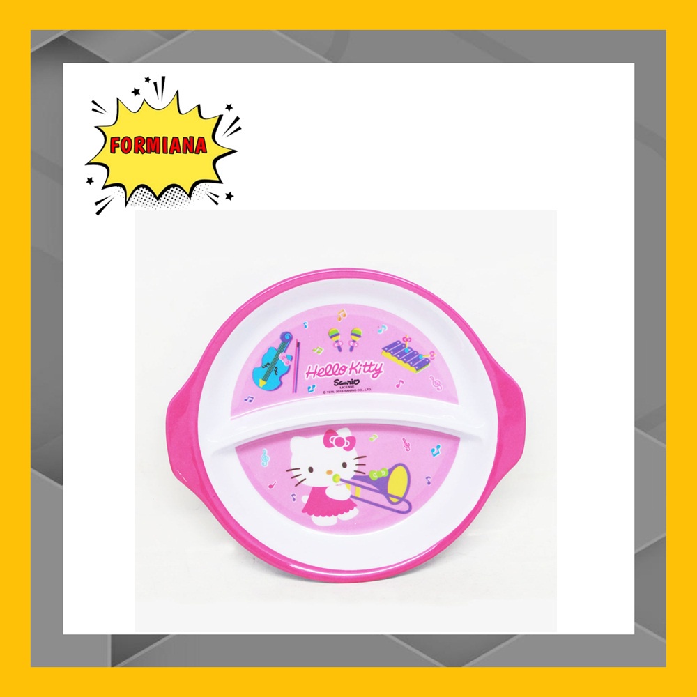 FM - Piring Makan Oval 2 Sekat Vanda Hello Kitty 7,5&quot; Melamin - Pink