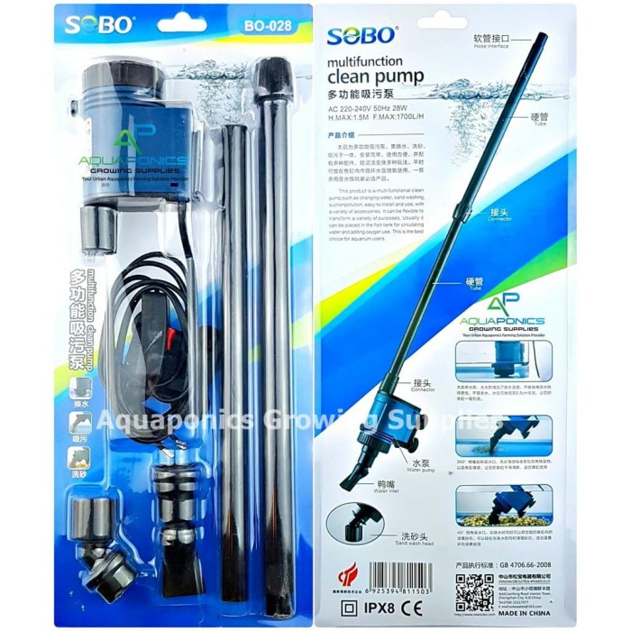 NEW PRODUCT DISKON SOBO BO028 cleaner pump undergravel penyedot pembersih aquarium AR467