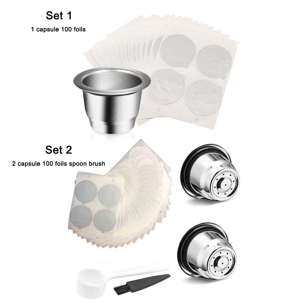 Solighter Coffee Capsule Home Espresso Sendok Kopi Brush Reusable Pods