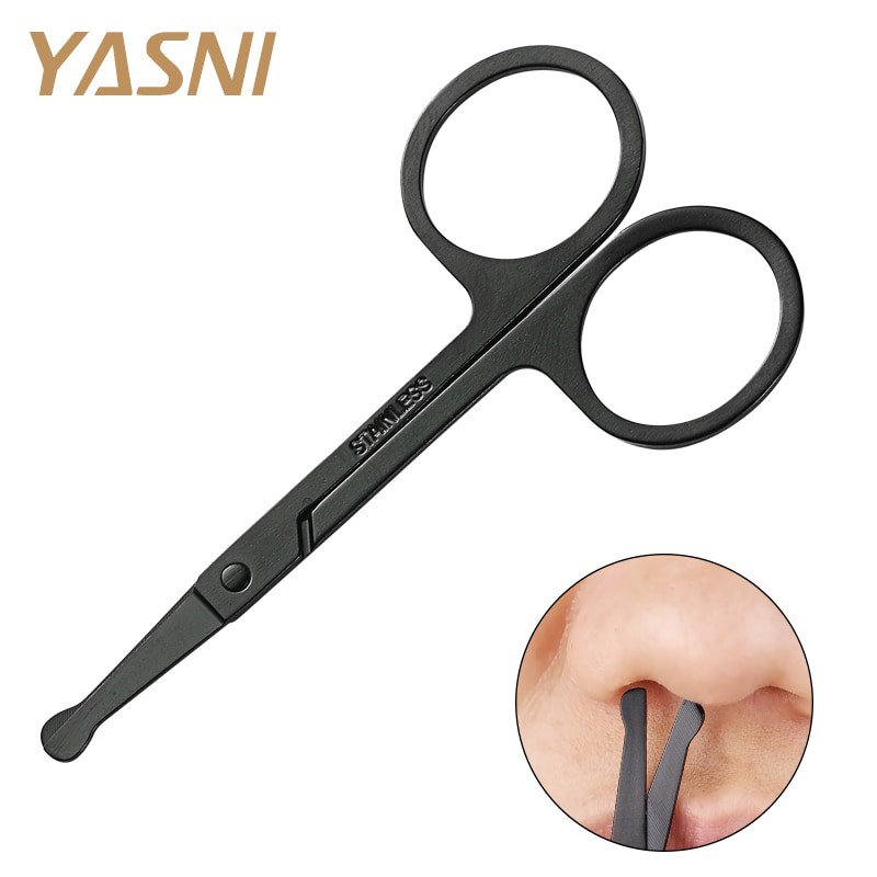 Gunting Cukur Bulu Hidung Nose Hair Scissor Stainless Steel - FS124 - 7RHXAKBK Black