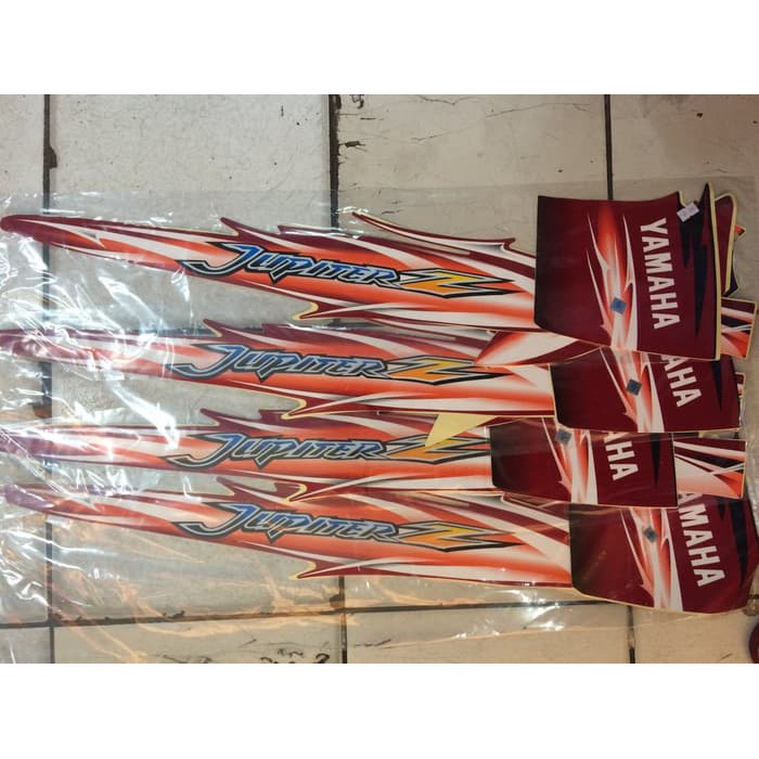 PROMO  Stiker striping Jupiter Z burhan 2007 hitam merah