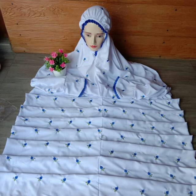 Mukena tabur seribu bunga nhan polino silk grade AAA