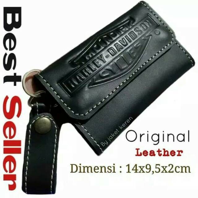 Dompet Pria Cowok Kulit Sapi Asli Tebal Ukuran Panjang 3/4 Model HD