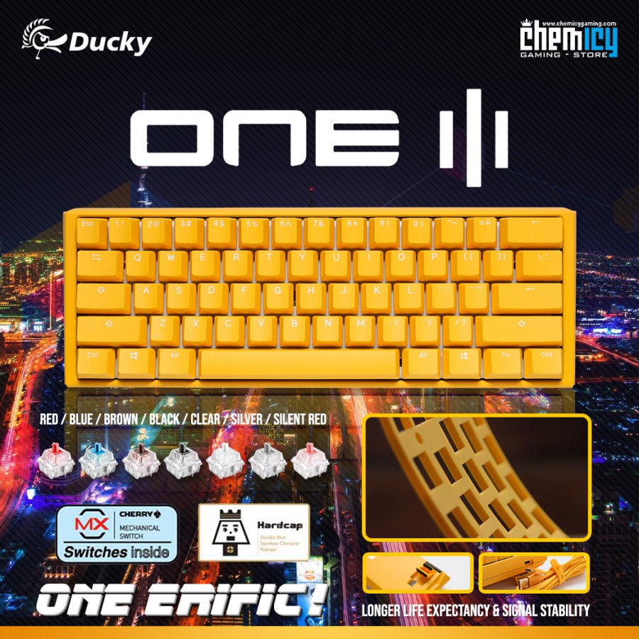 Ducky One 3 Mini Yellow 60% Hotswap RGB Mechanical Gaming Keyboard