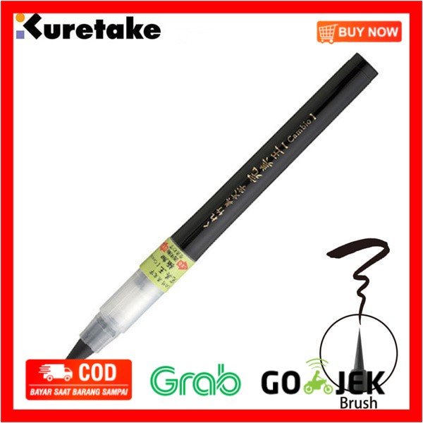 

(BISA COD) Kuretake Bimoji Cambio Calligraphy Brush Pen Fine - Black