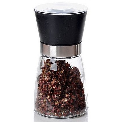 One Two Cups Manual Glass Pepper Grinder - M15996 - Black