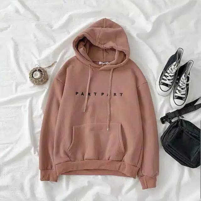 sweater wanita / PART PART HOODIE SWEATER FLEECE /sweater korea