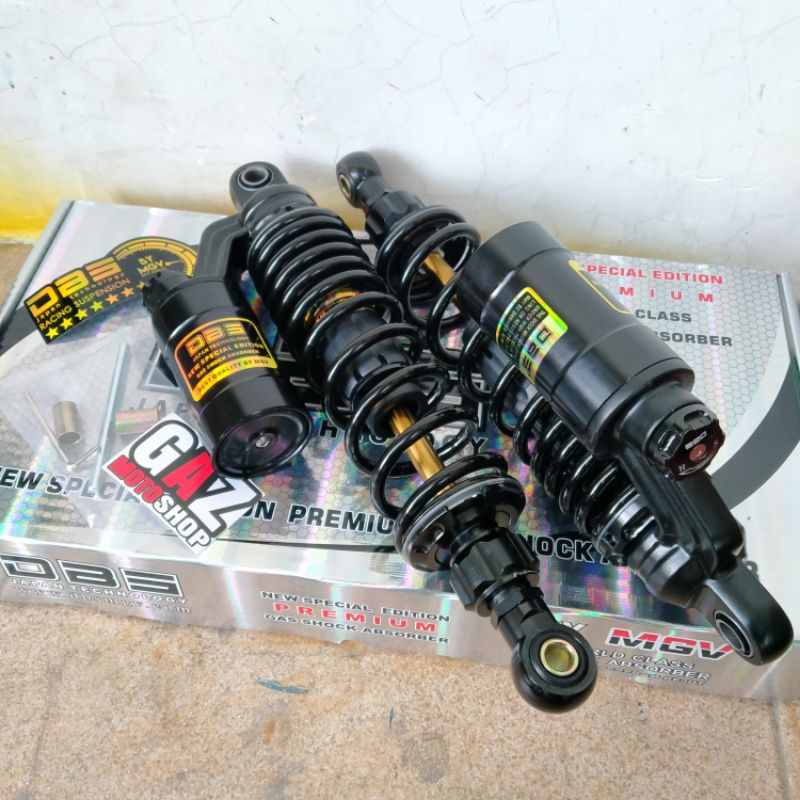 DBS Shock Tabung GP Series As Gold 280mm 320mm 340mm Full Black Shockbreaker Skok Belakang Copy ktc CB GL Megapro Tiger