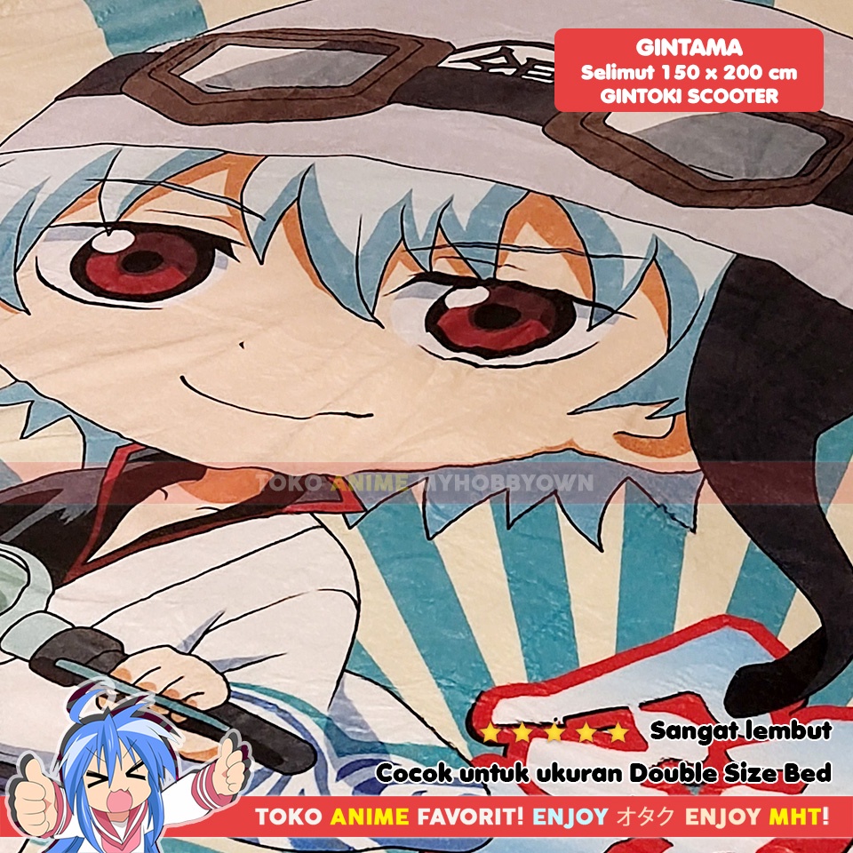 Selimut Anime Gintama : Chibi Sakata Gintoki Scooter