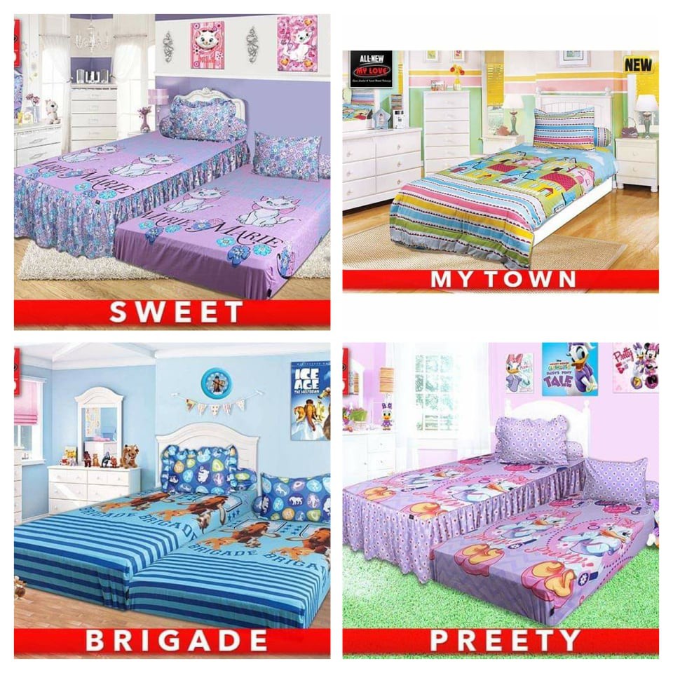 Ss Sprei Sorong Duo All New My Love 120 Mix Motif 120x200 2IN1 Murah Termurah
