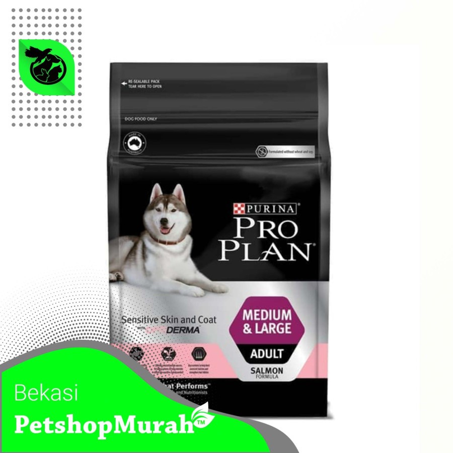 Makanan Anjing Pro Plan Adult Medium &amp; Large Sensitive Skin 12kg 12 kg