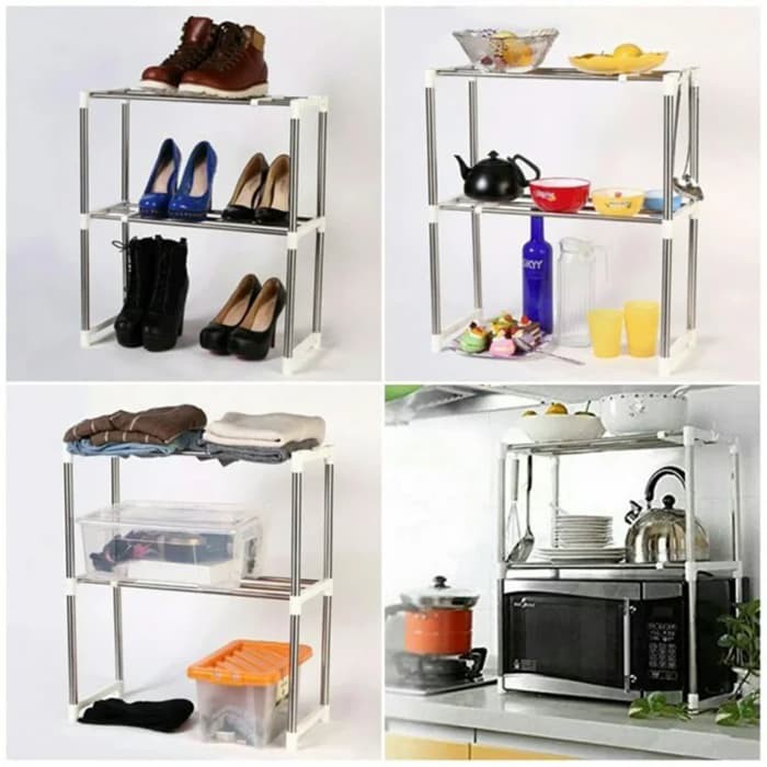 Jual Rak Microwave Storage 2 Susun Multifunction Telescopic Framework Rack Elegan Shopee Indonesia