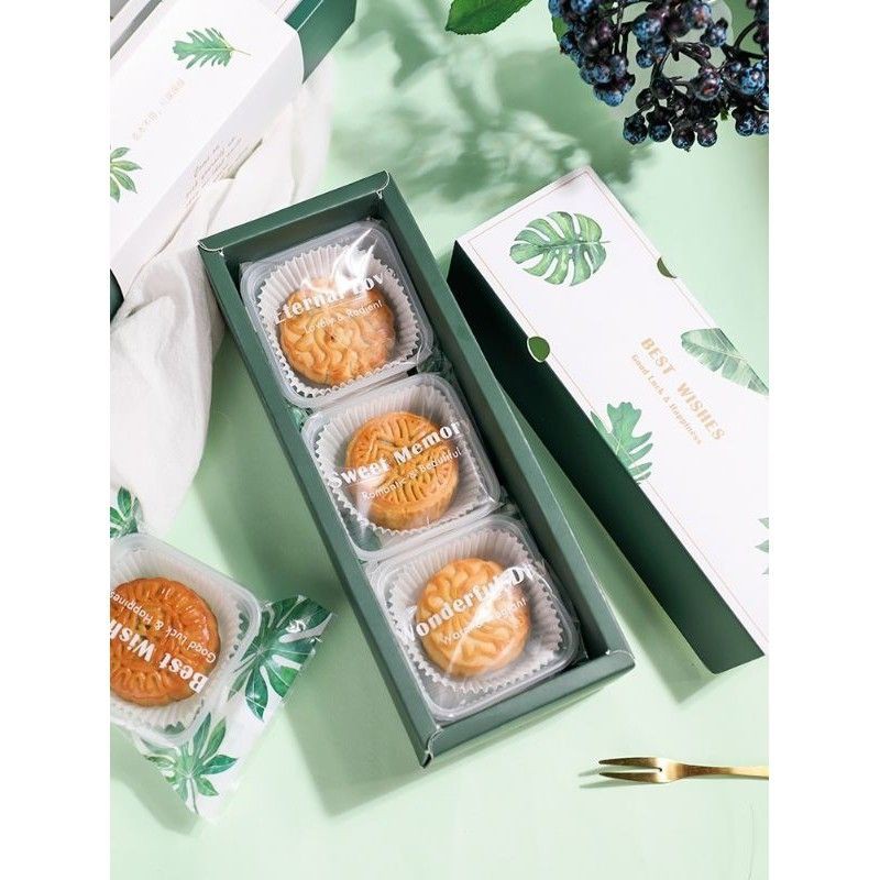 PLASTIK SEALER MOONCAKE  50-80GR 9x11, 10x13 100 pcs motif DAUN LEAVES