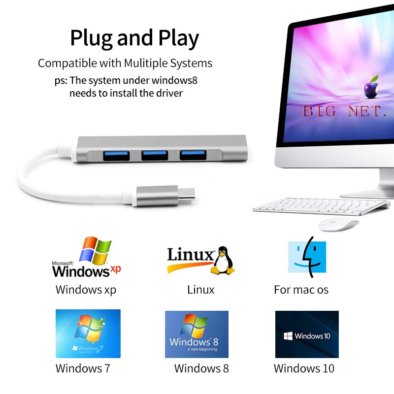 USB 3.0 HUB 4PORT aluminium