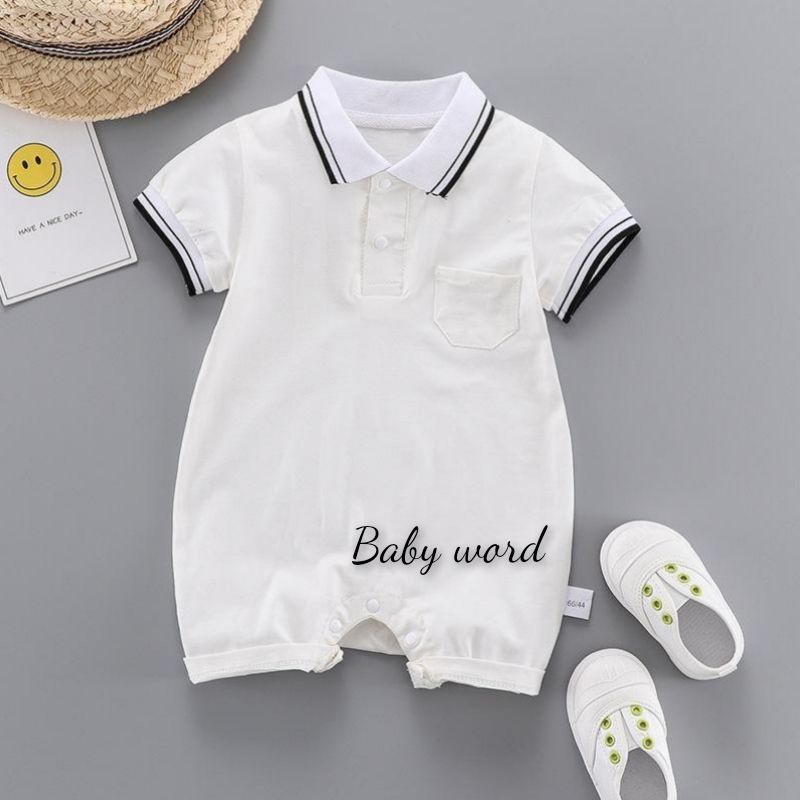 ROMPER KERAH New Bahan Catton 100%Adem-Putih