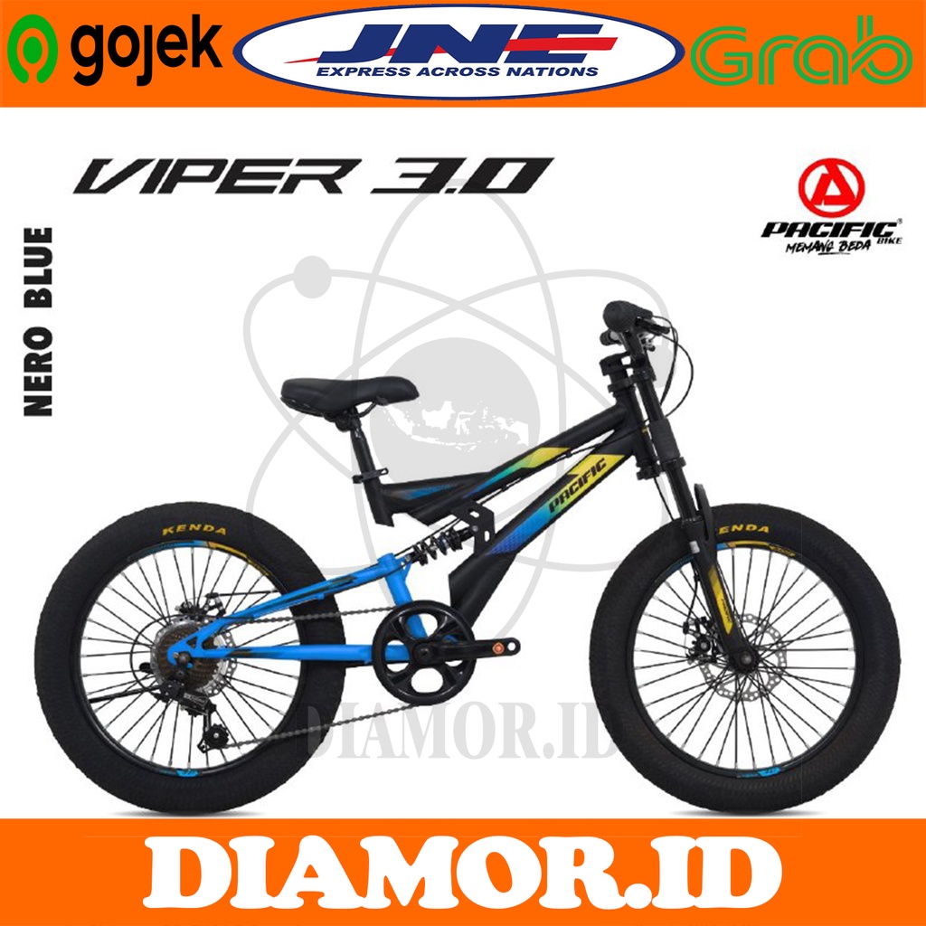 Sepeda Gunung MTB PACIFIC VIPER 3.0 Ban Jumbo 3.0 Ukuran 20 Inch Suspensi