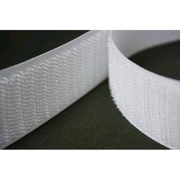 PEREKAT VELCRO / MAGIC TAPE KASAR &amp; HALUS 1 INCH / 2,5 CM @18 METER - - Putih