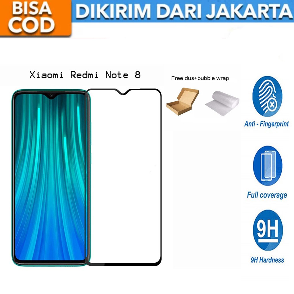 Xiaomi Redmi Note 8 Full Cover/Full Screen Tempered Glass Screen Protector Anti Gores