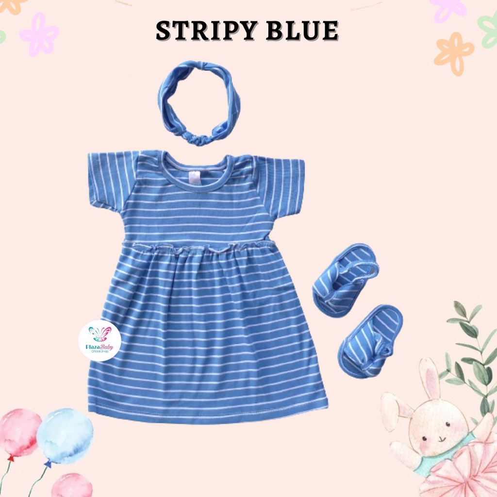 Plazababyku MX BRIYANA DRESS SANDALS dress bayi motif bunga yang lucu free headband + sandal PART3