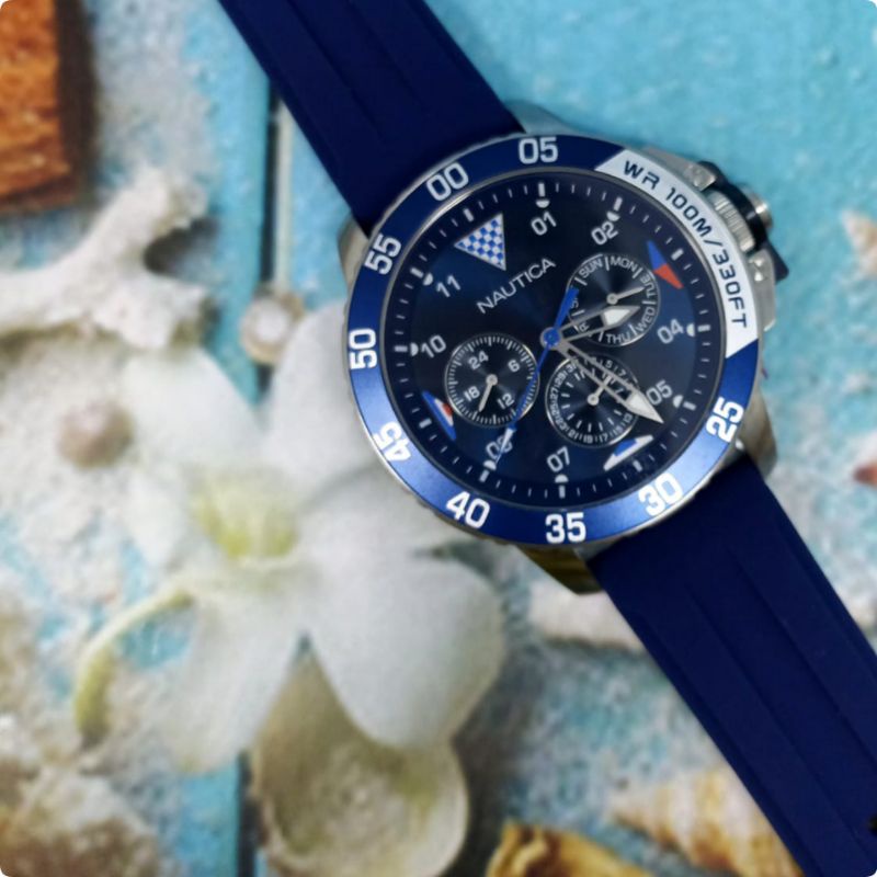Jam tangan pria NAUTICA NAPBHS009, Sport, tali rubber, ORIGINAL, bergaransi resmi internasional.